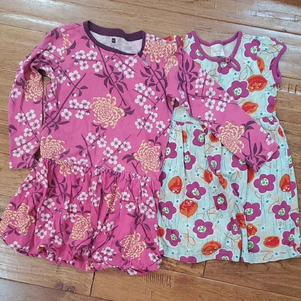 Hanna Andersson TEA Pink and Purple Dress Bundle